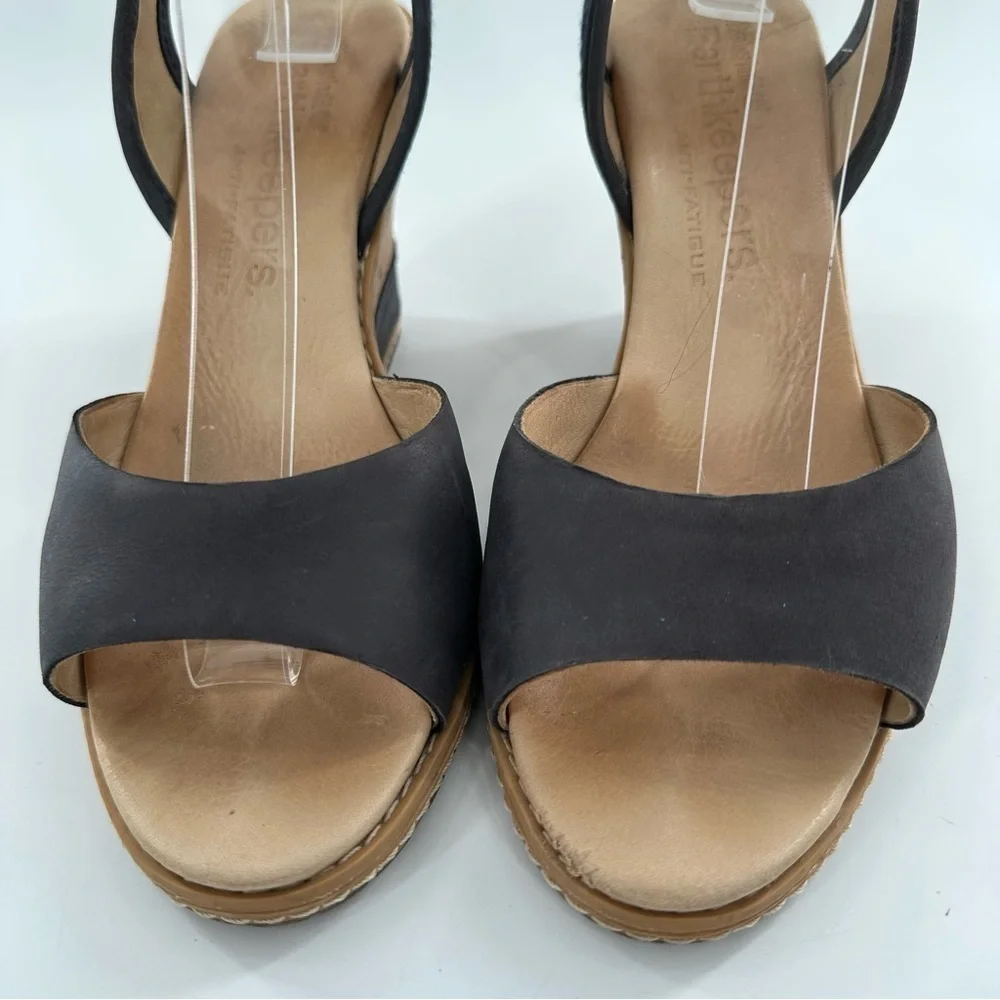 Timberland earth keepers sandals 6 37 navy blue nubuck leather walking wedges